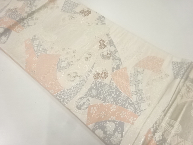 JAPANESE FUKURO OBI / WOVEN FLOWER CLASSICAL PATTERN